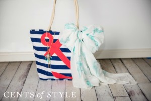 striped anchor tote