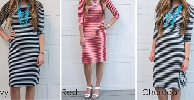 striped midi dress