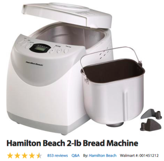 hamilton beach bread maker