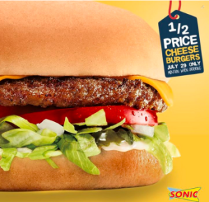 sonic half price cheeseburgers