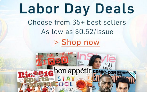 labor day magazine sale