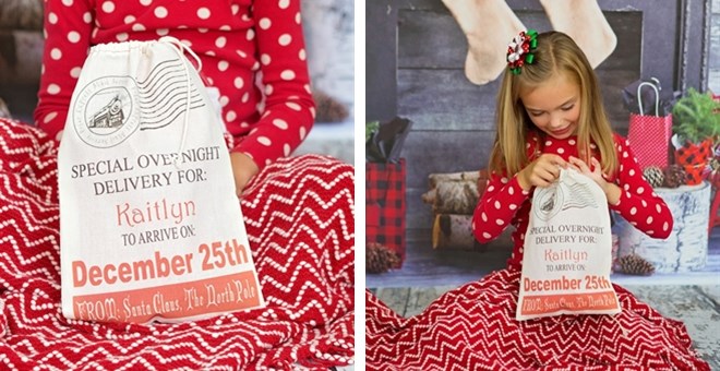 personalized polar express sack