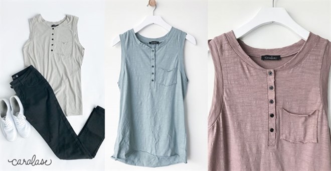 cotton button down tank