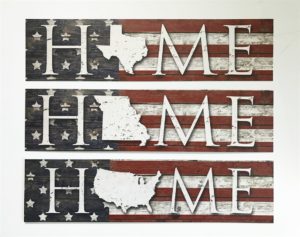 rustic metal state sign