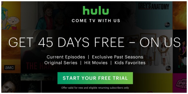 hulu 45 days free