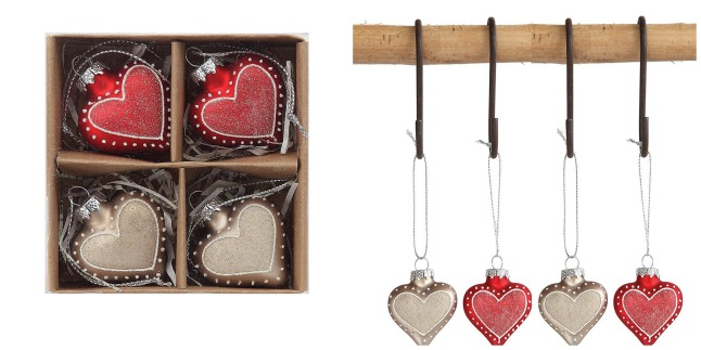 glass heart ornaments