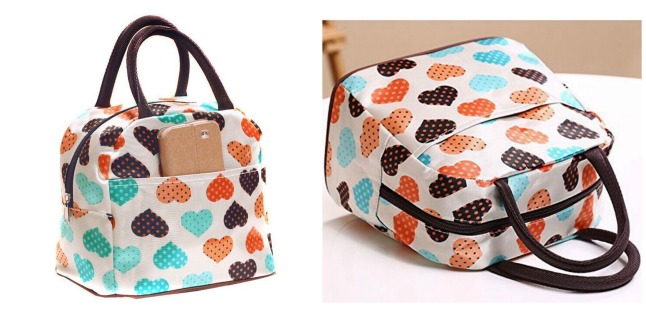 heart lunch tote