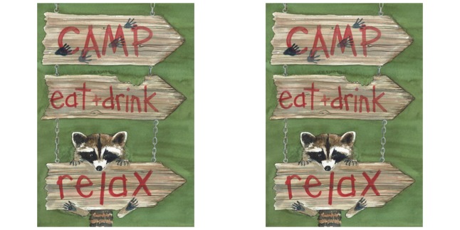 camp eat drink relax flag