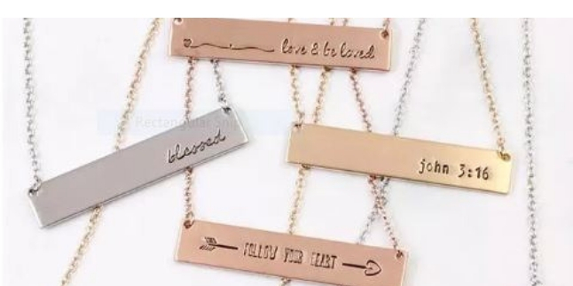 message bar necklace