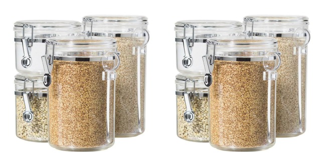 4 piece clear canister set