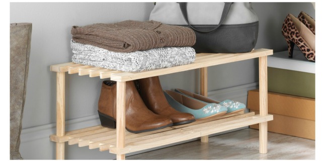 2 tier wooden shelf