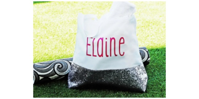 personalized glitter tote