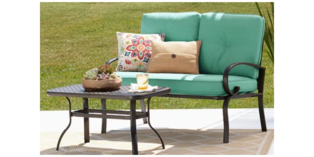 outdoor loveseat coffee table