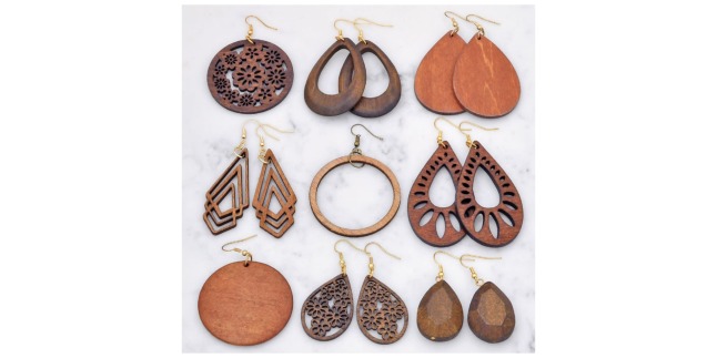 lightweight wood earrings