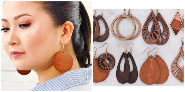 lightweight wood earrings