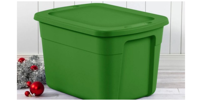 green storage tote