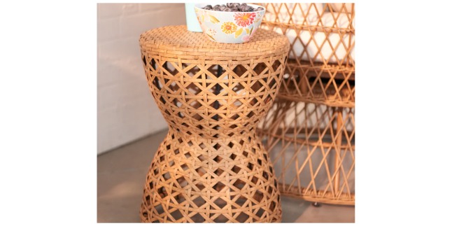 wicker garden stool