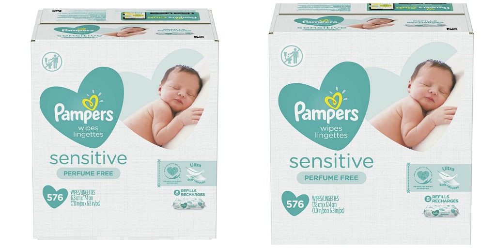 Save on 576-count of Pampers Sensitive Baby Wipes - Savings Done Simply