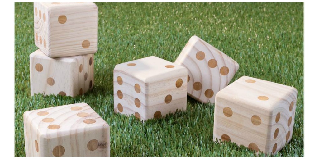 wooden dice yard game