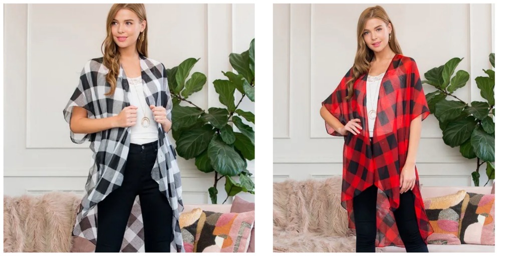 buffalo plaid kimono