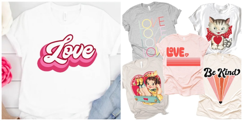 retro valentine tees