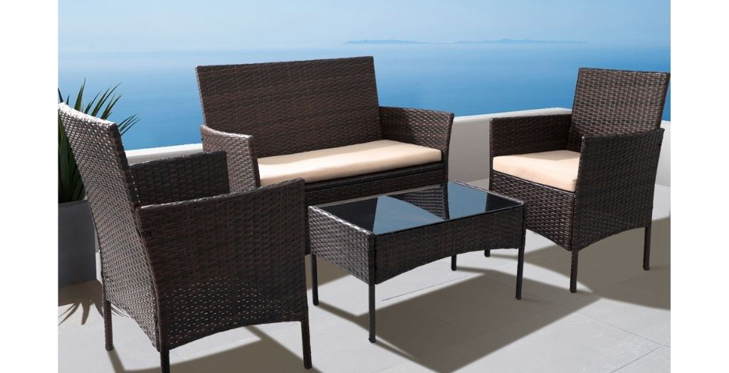 4 piece outdoor wicker set