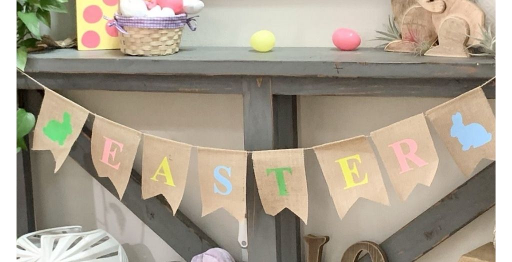 Easter burlap banner