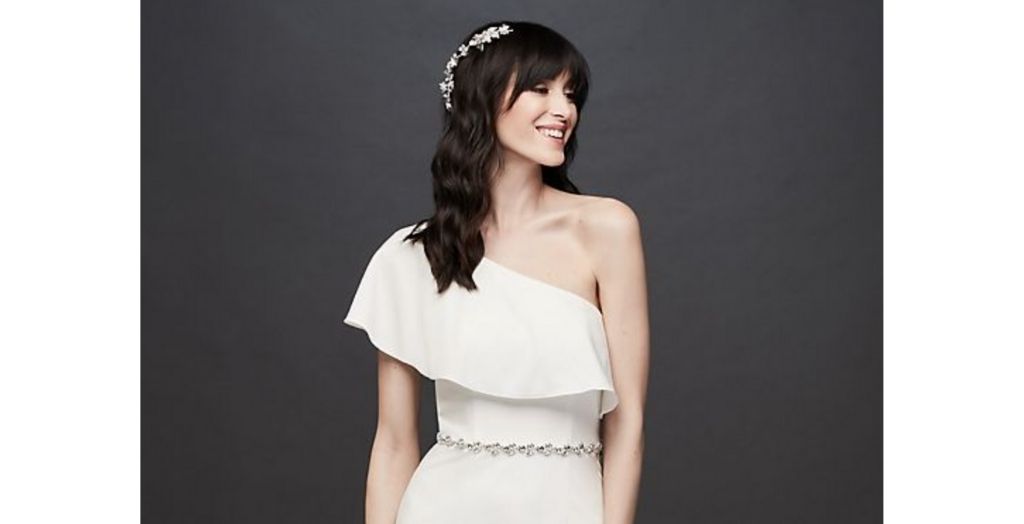 one shoulder wedding dress