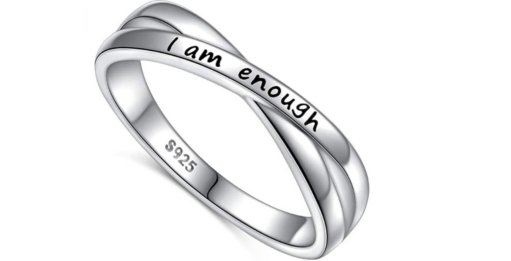 sterling silver I am enough ring