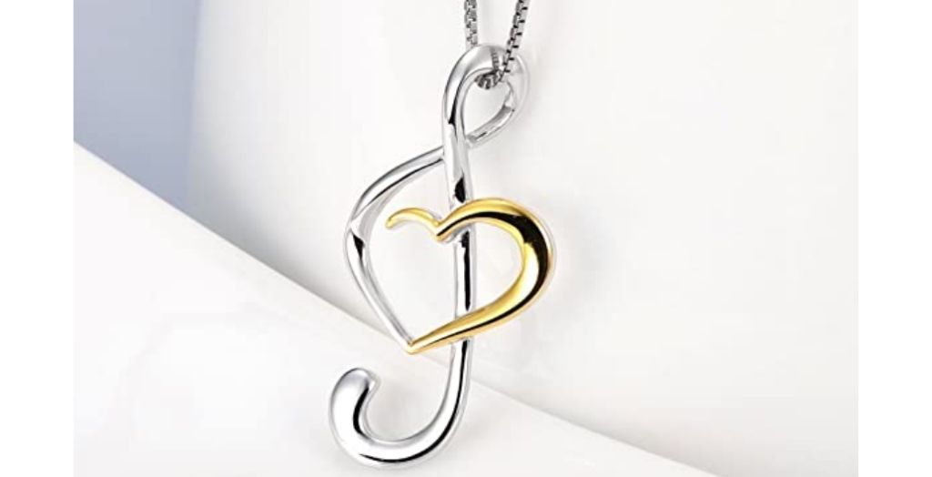 sterling silver necklace with music note