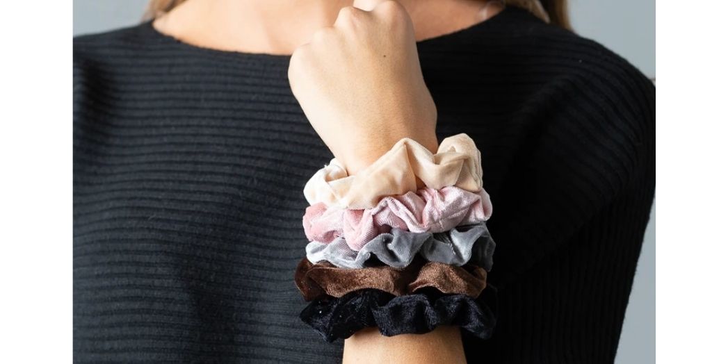 velvet scrunchies. 