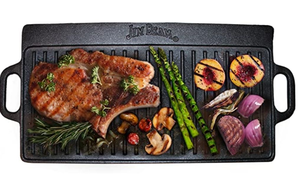 Jim Beam Double Sided Cast Iron Griddle On Sale Savings Done Simply 