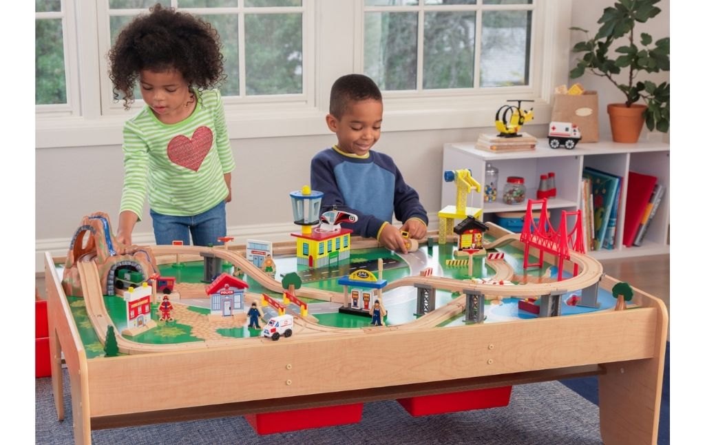 kidkraft waterfall train table