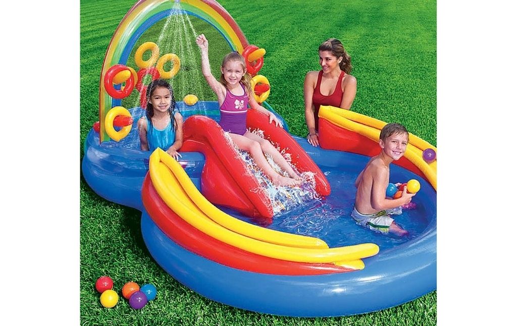 intex rainbow water slide