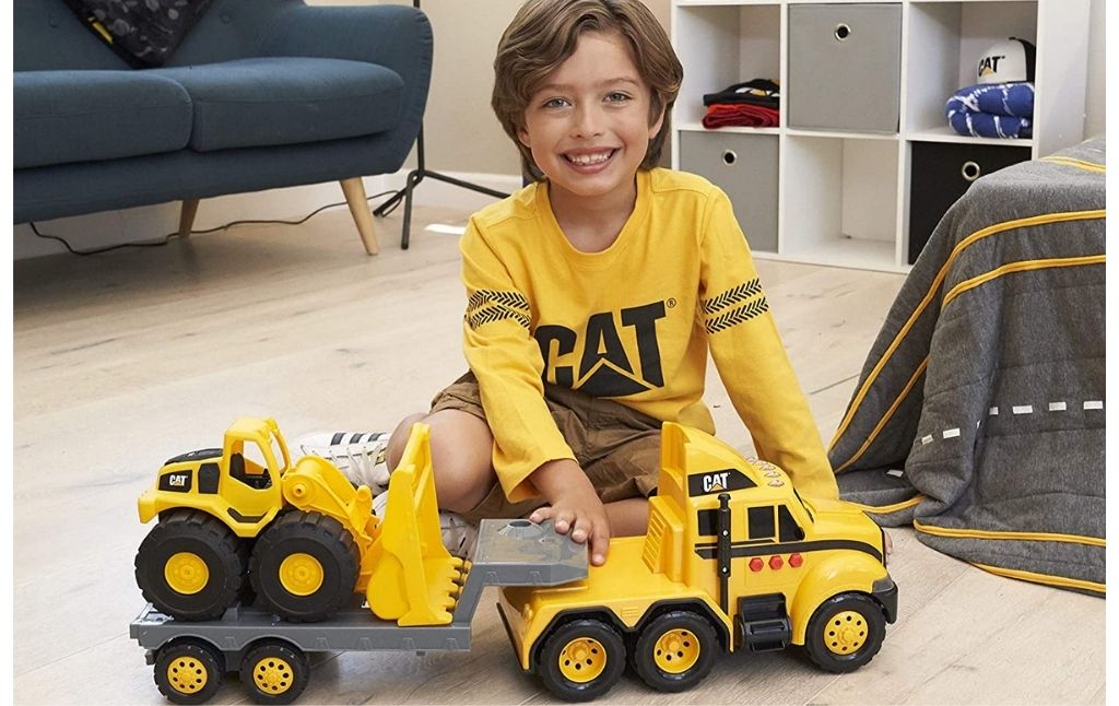 Cat Construction Heavy Mover Caterpillar Toy Semi Truck and Trailer 