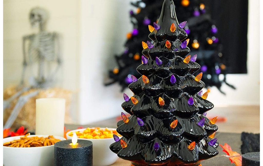 tabletop ceramic Halloween tree