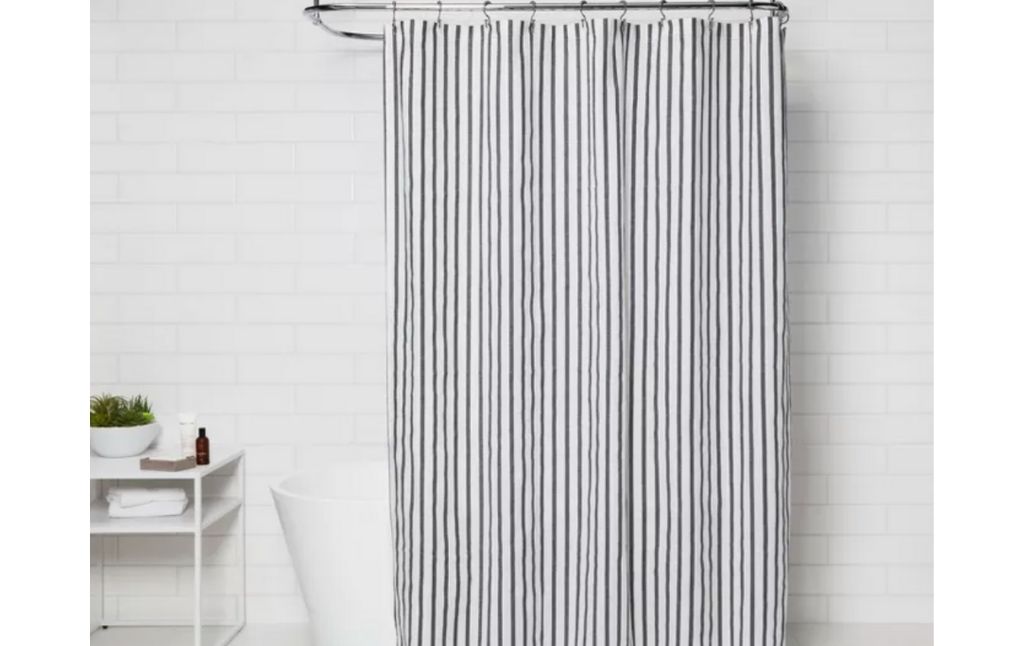 striped shower curtain