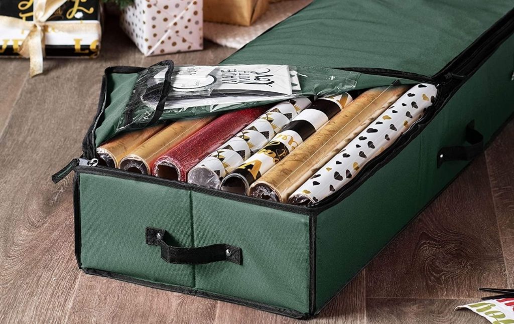 Christmas wrapping paper storage bag