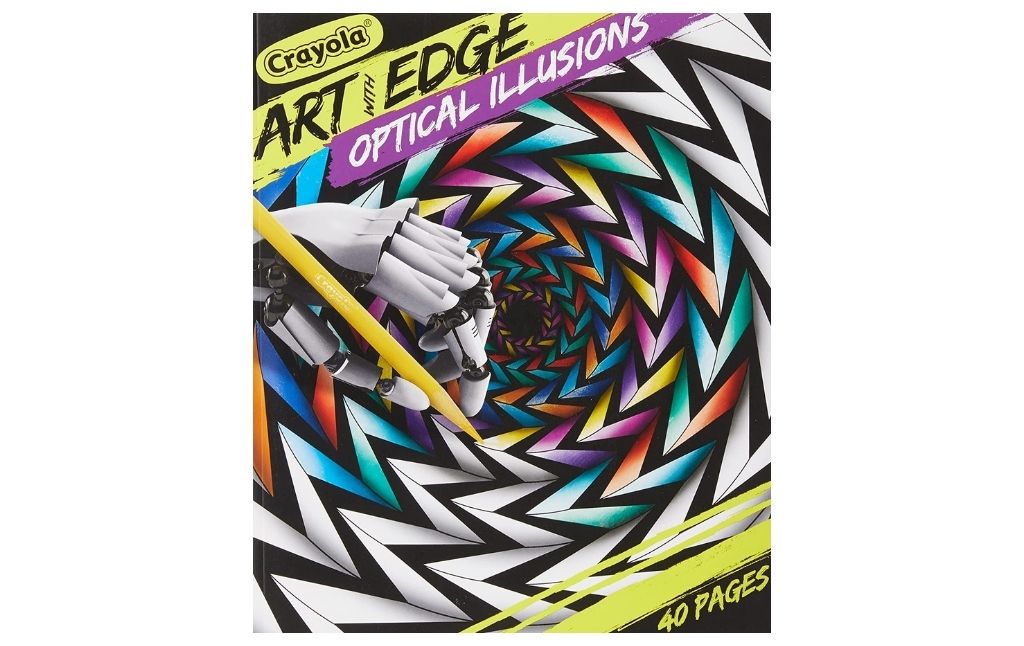 crayola art with edge optical illusions coloring book