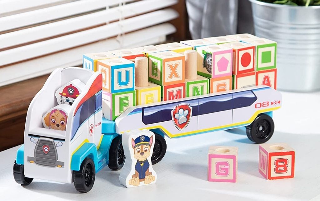 melissa doug truck with wooden blocks