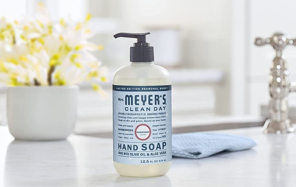 mrs meyers hand soap snowdrop