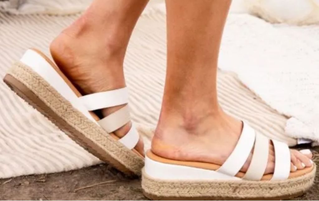 Triple Strap Espadrille Wedge