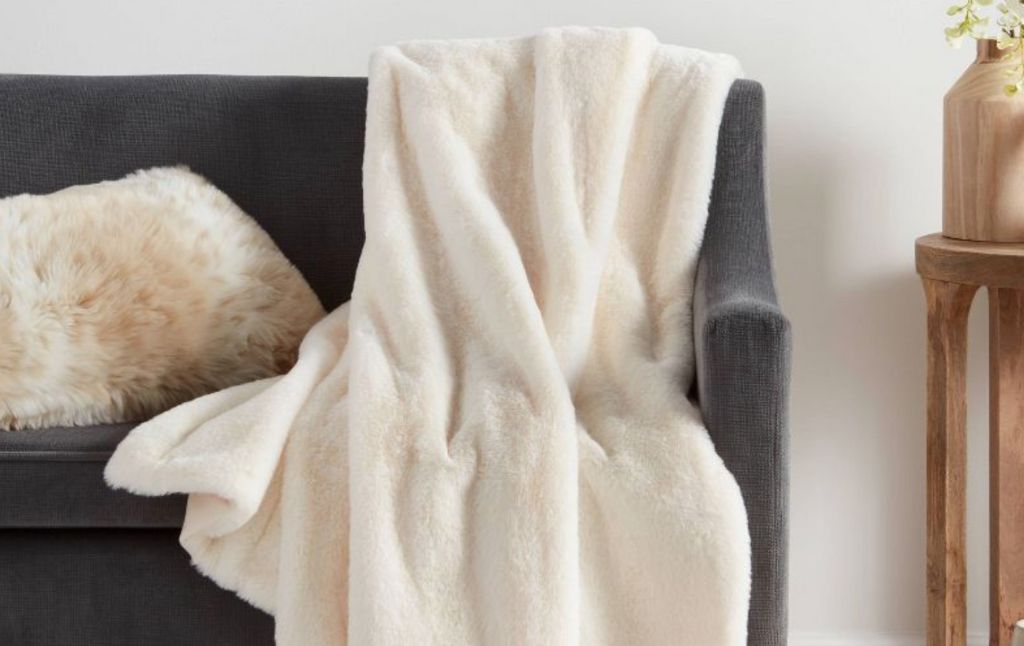 faux rabbit fur throw