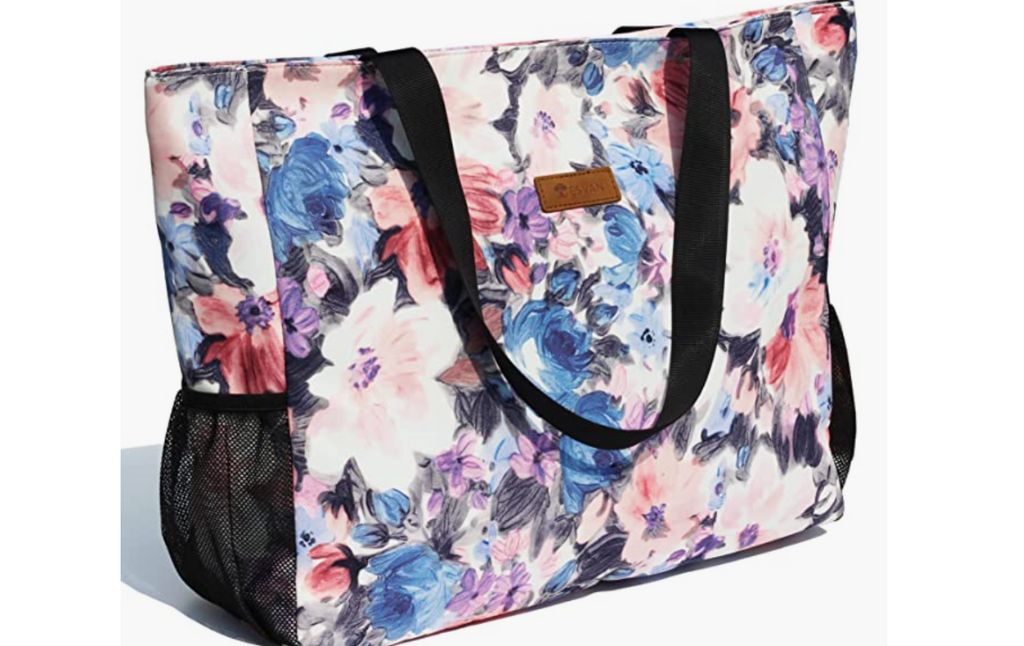 floral water resistant tote