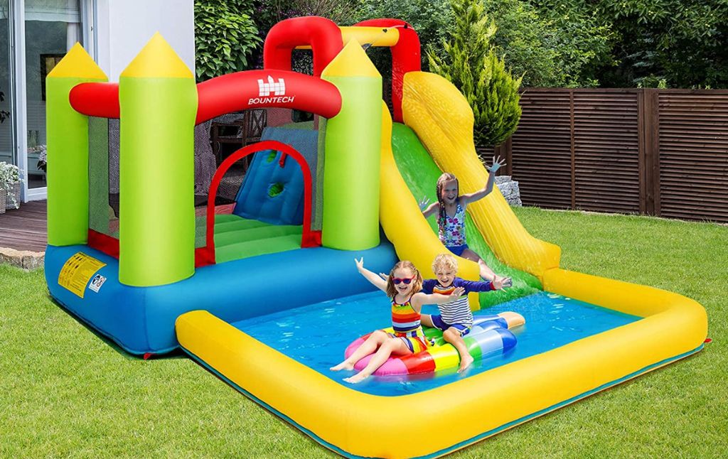 inflatable bounce house water slide