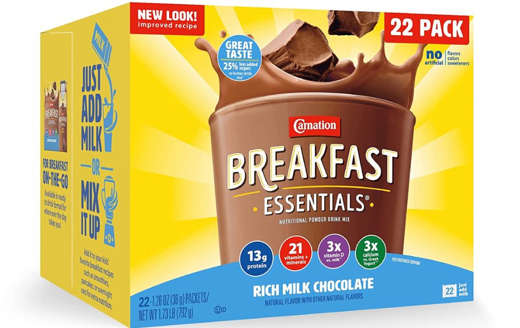 carnation breakfast essentials rich milk chocolate