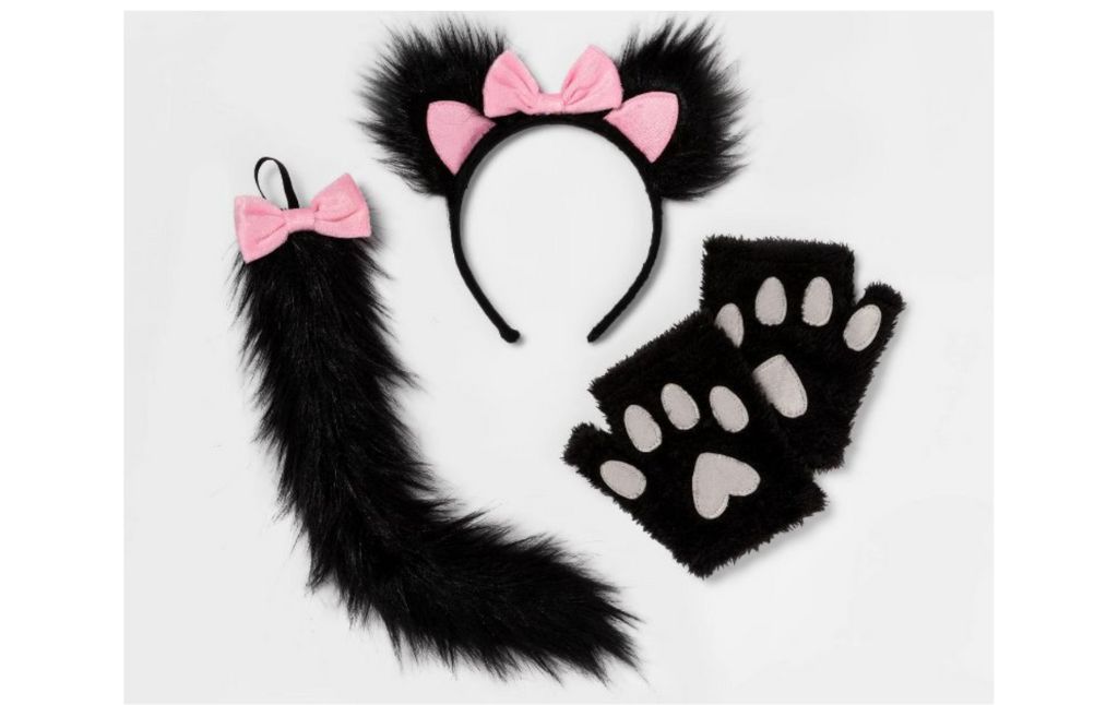 black cat accessory set