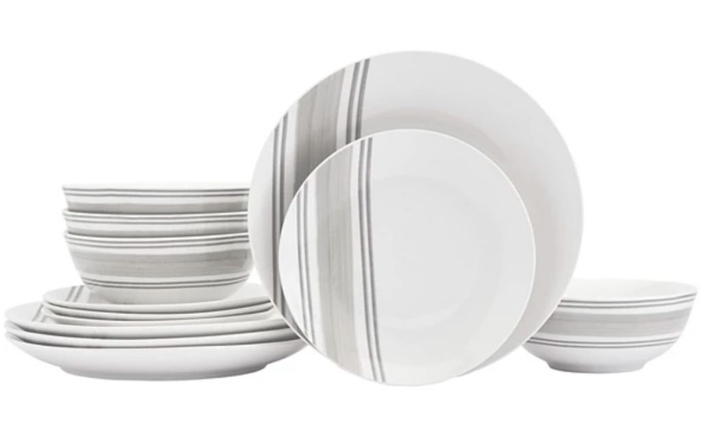 striped dinnerware set