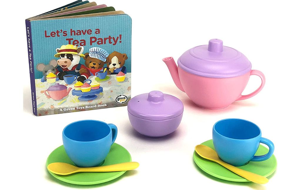 tea party set with book