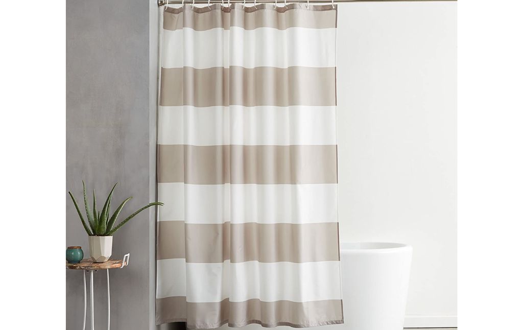 amazon basics striped shower curtain